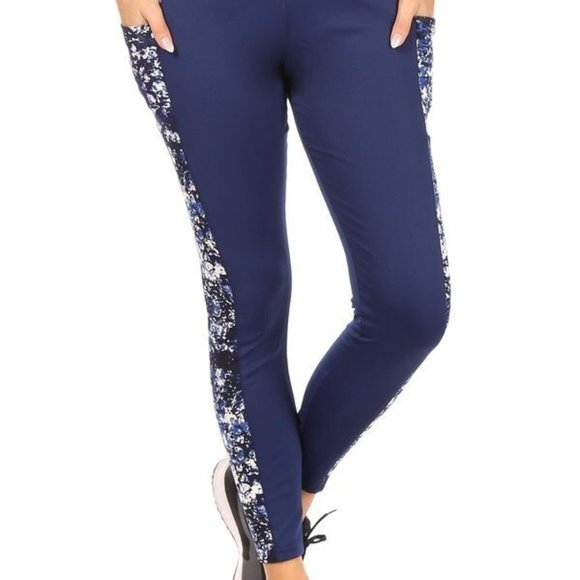 Navy Blue Sport Leggings - Picture 2 of 5